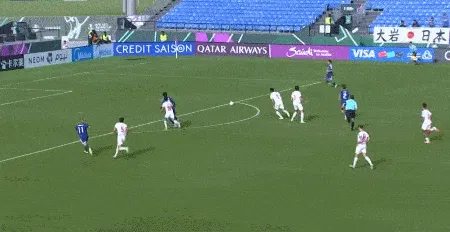 古谷柊介右路斜射入网，日本扳平比分，日本1-1约旦